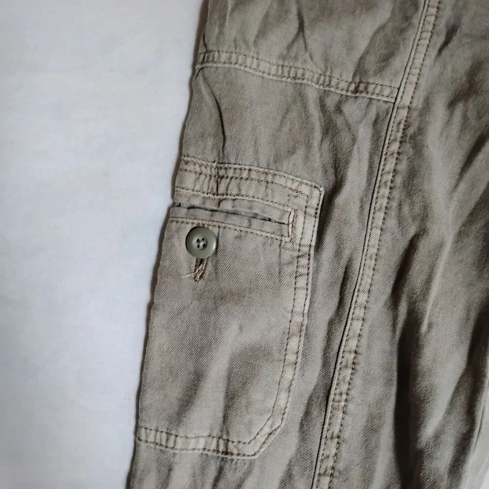 American Eagle Pants 4 Relaxed Fit Slim Cargo Linen Grunge Skater Gorp‎ Beach